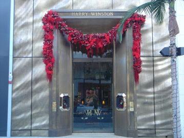 Harry Winston store decorated for Christmas