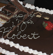 Robert Scoble's birthday cake, chocolate